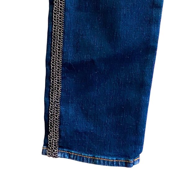 Hudson Nico Midrise Cigarette Jeans Size 24 Blue Chain Trim NWT - Picture 11 of 14
